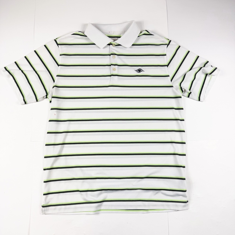 Nike Golf Mickey Mouse White Dri Fit Striped Polo Shirt Large